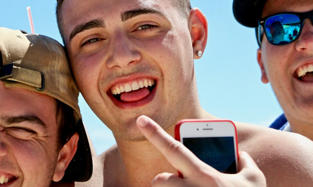 fans reacting on phone