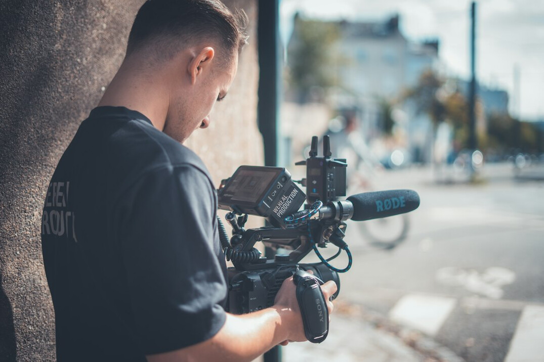 film crew on location